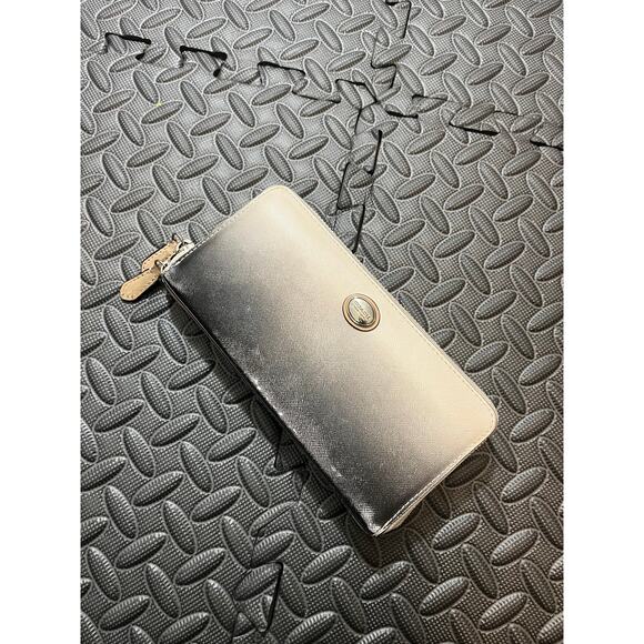 Coach Peyton Ombre Accordion‎ Wallet Zip Silver Charcoal Womens Bag - Picture 7 of 9